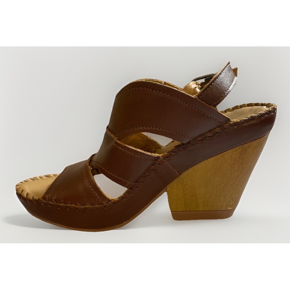 Lobo Solo Leather Platform Susa Sandals 3411 Brown NNB Women's Size 6.5‎ - Picture 7 of 13